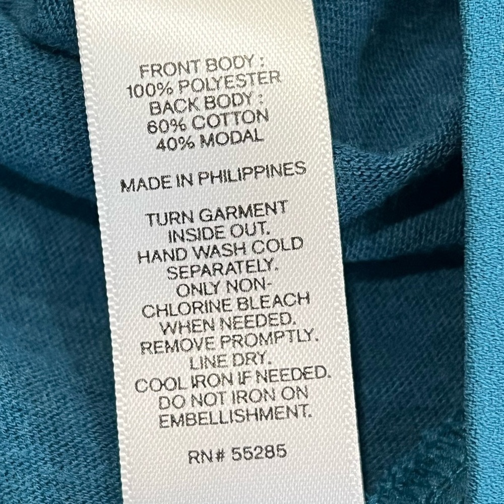 Express Teal Razor Back Blouse Crystal Beaded Collar Size Small - Picture 5 of 11